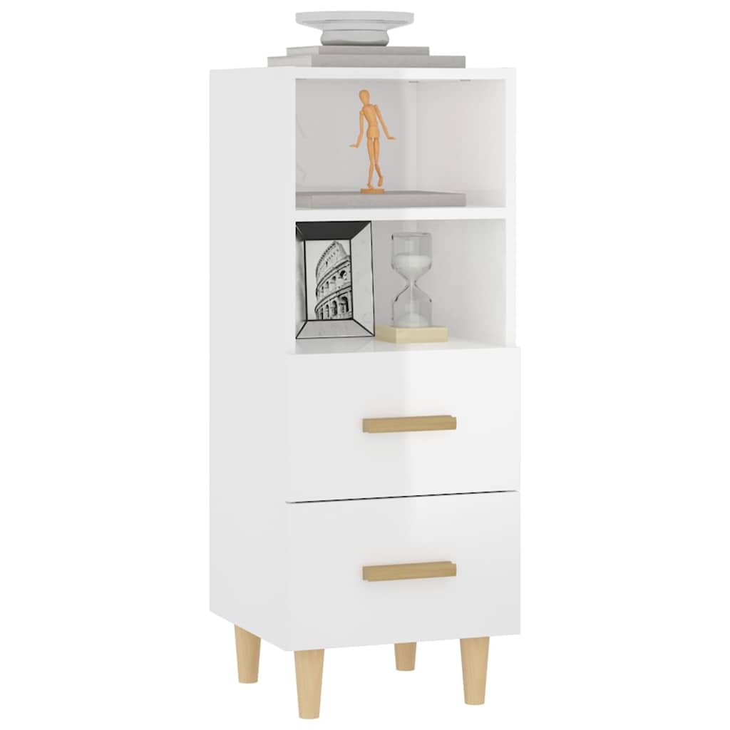812363 vidaXL Sideboard High Gloss White 34,5x34x90 cm Engineered Wood
