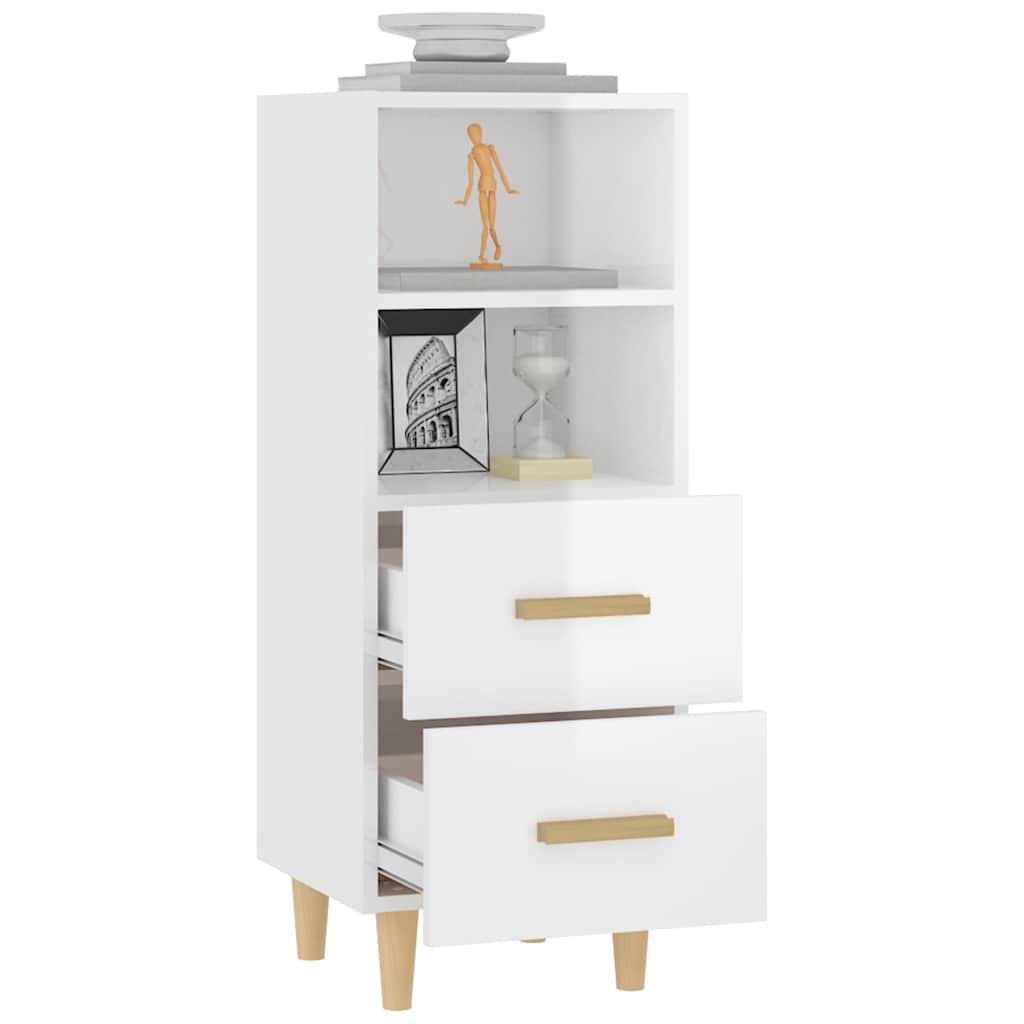 812363 vidaXL Sideboard High Gloss White 34,5x34x90 cm Engineered Wood