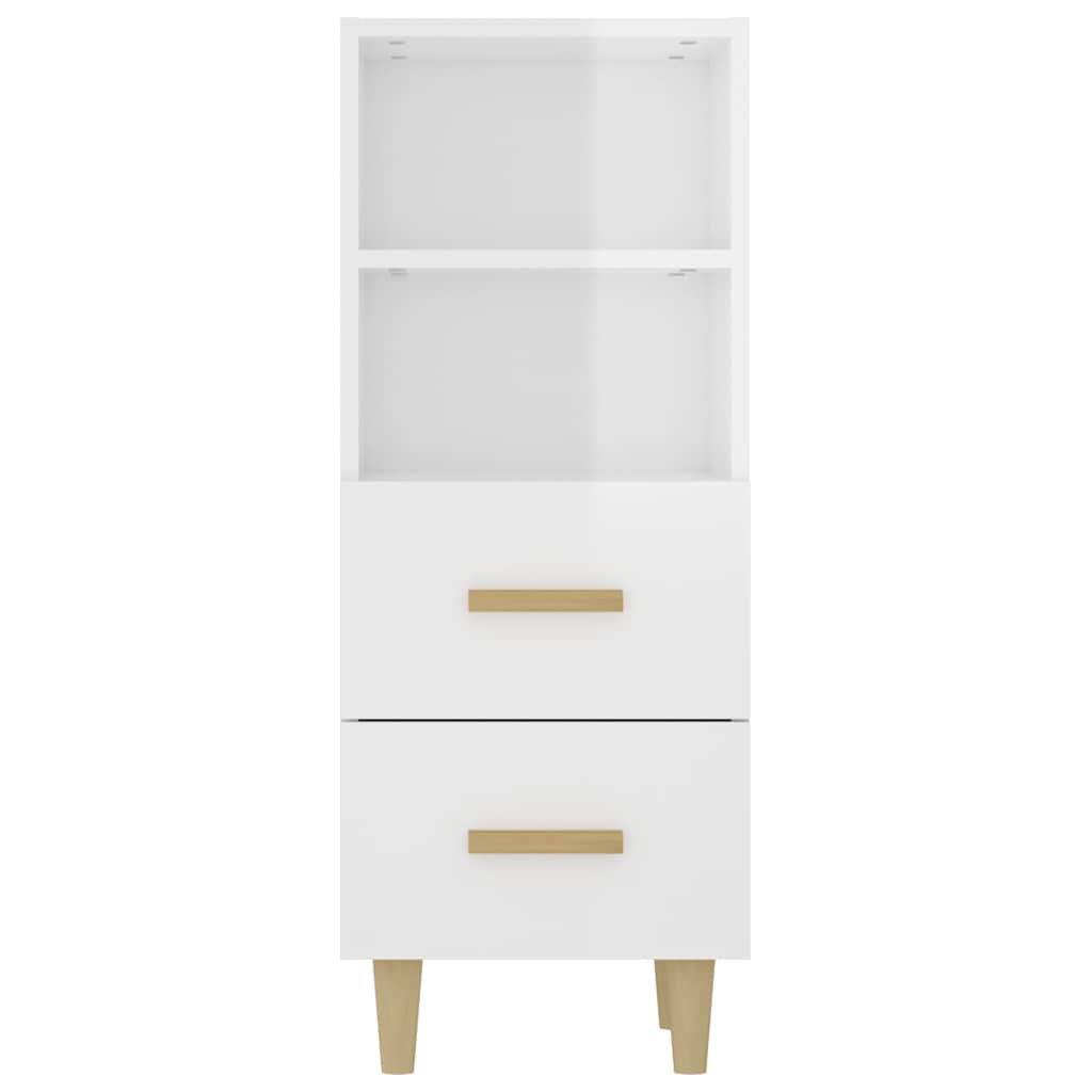 812363 vidaXL Sideboard High Gloss White 34,5x34x90 cm Engineered Wood