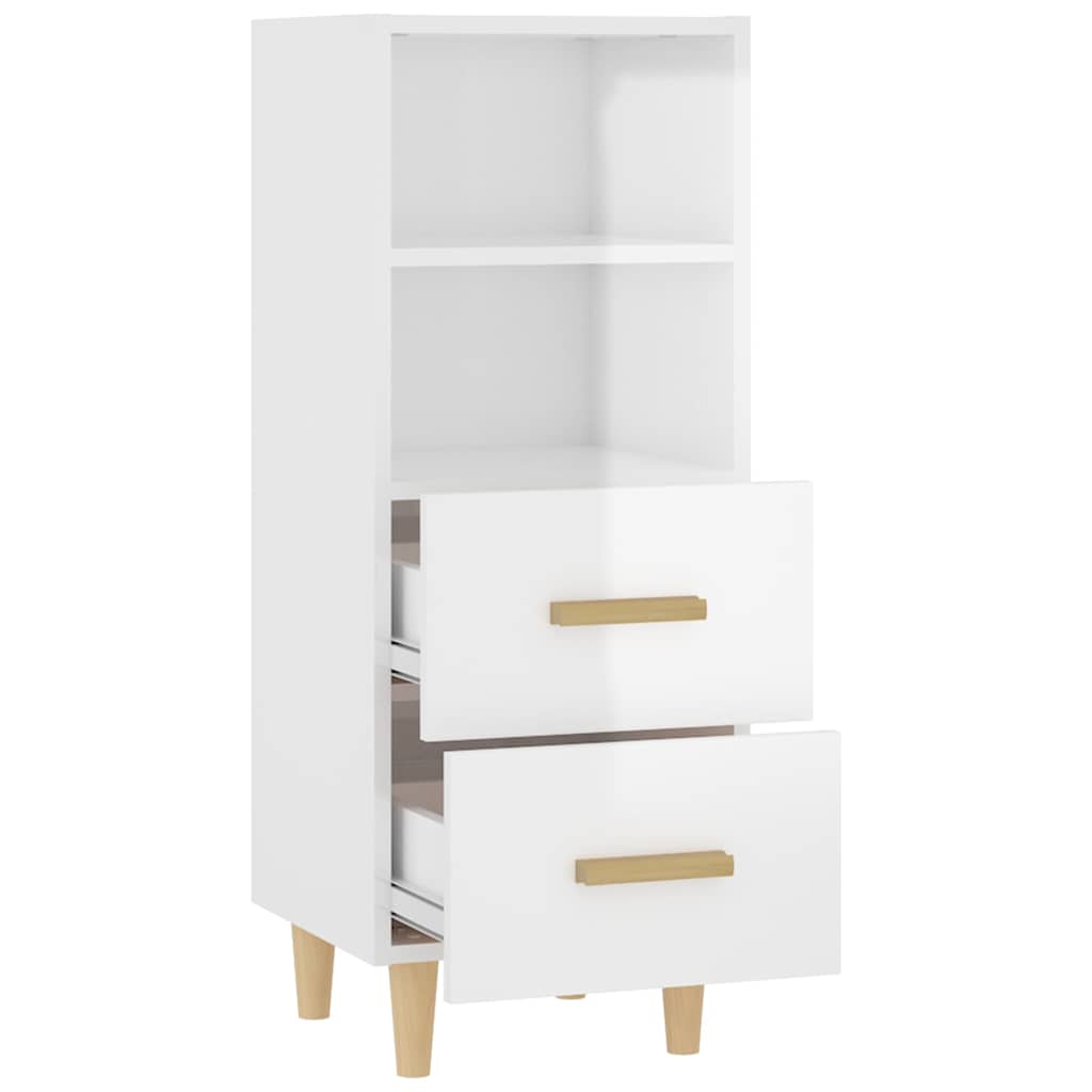 812363 vidaXL Sideboard High Gloss White 34,5x34x90 cm Engineered Wood