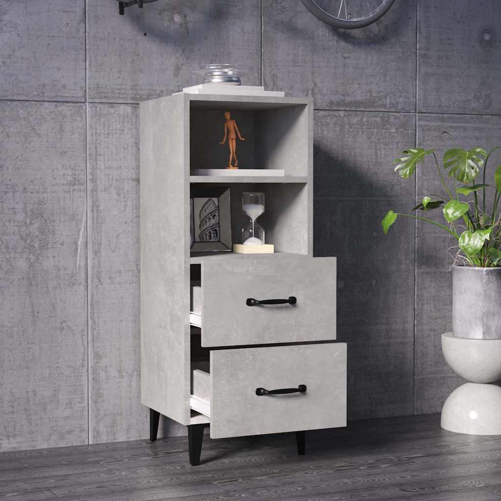 812370 vidaXL Sideboard Concrete Grey 34,5x34x90 cm Engineered Wood