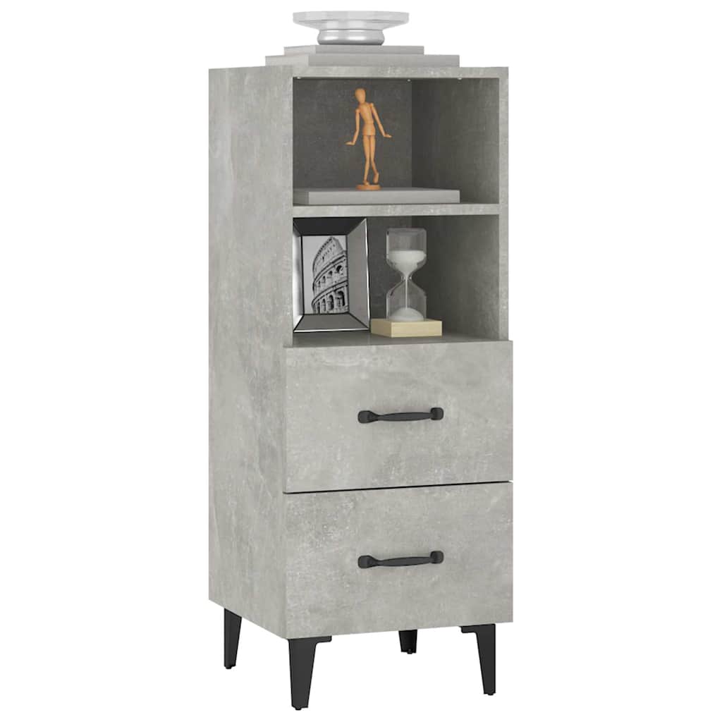 812370 vidaXL Sideboard Concrete Grey 34,5x34x90 cm Engineered Wood