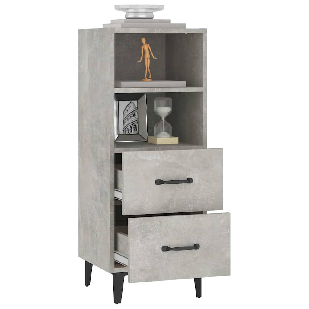 812370 vidaXL Sideboard Concrete Grey 34,5x34x90 cm Engineered Wood