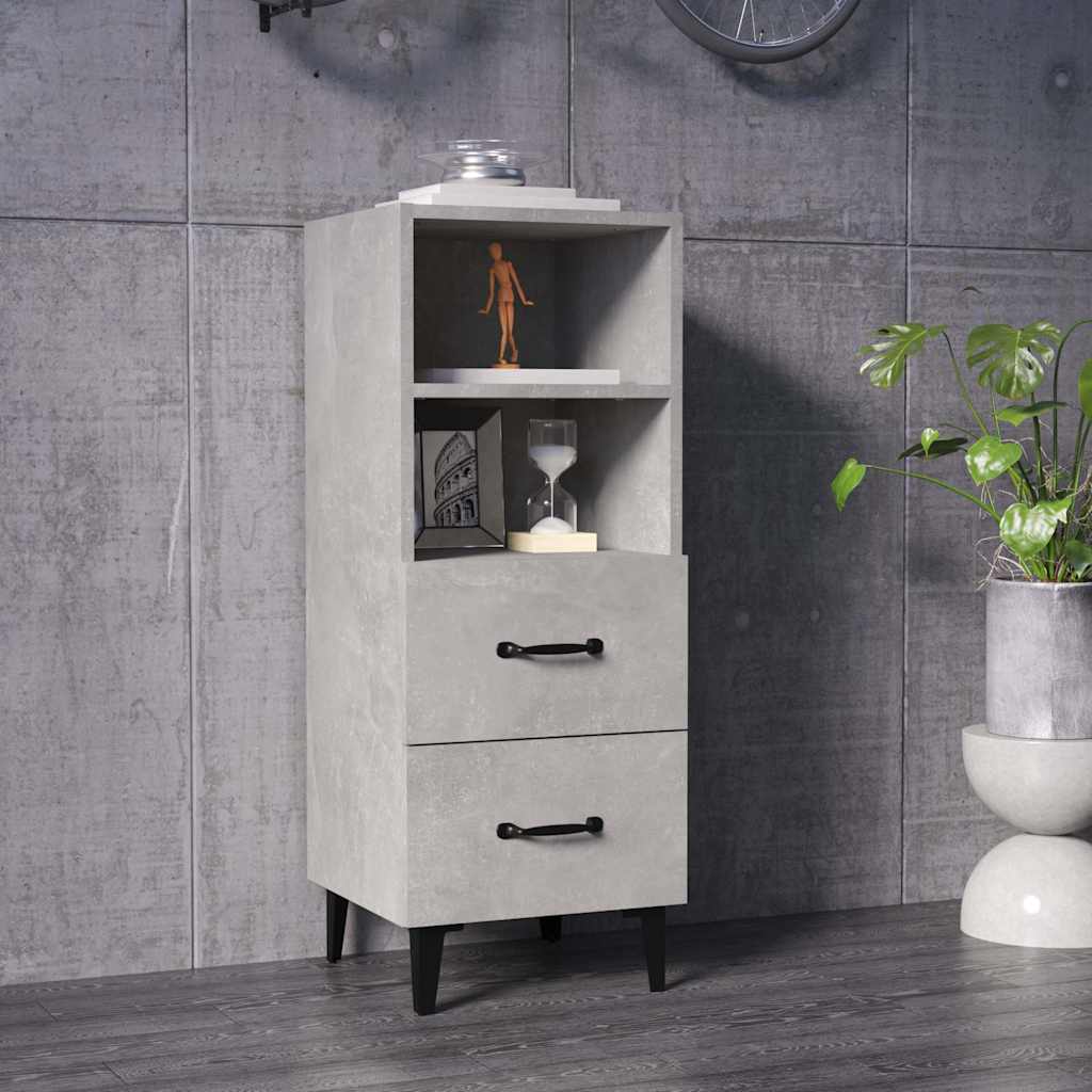 812370 vidaXL Sideboard Concrete Grey 34,5x34x90 cm Engineered Wood
