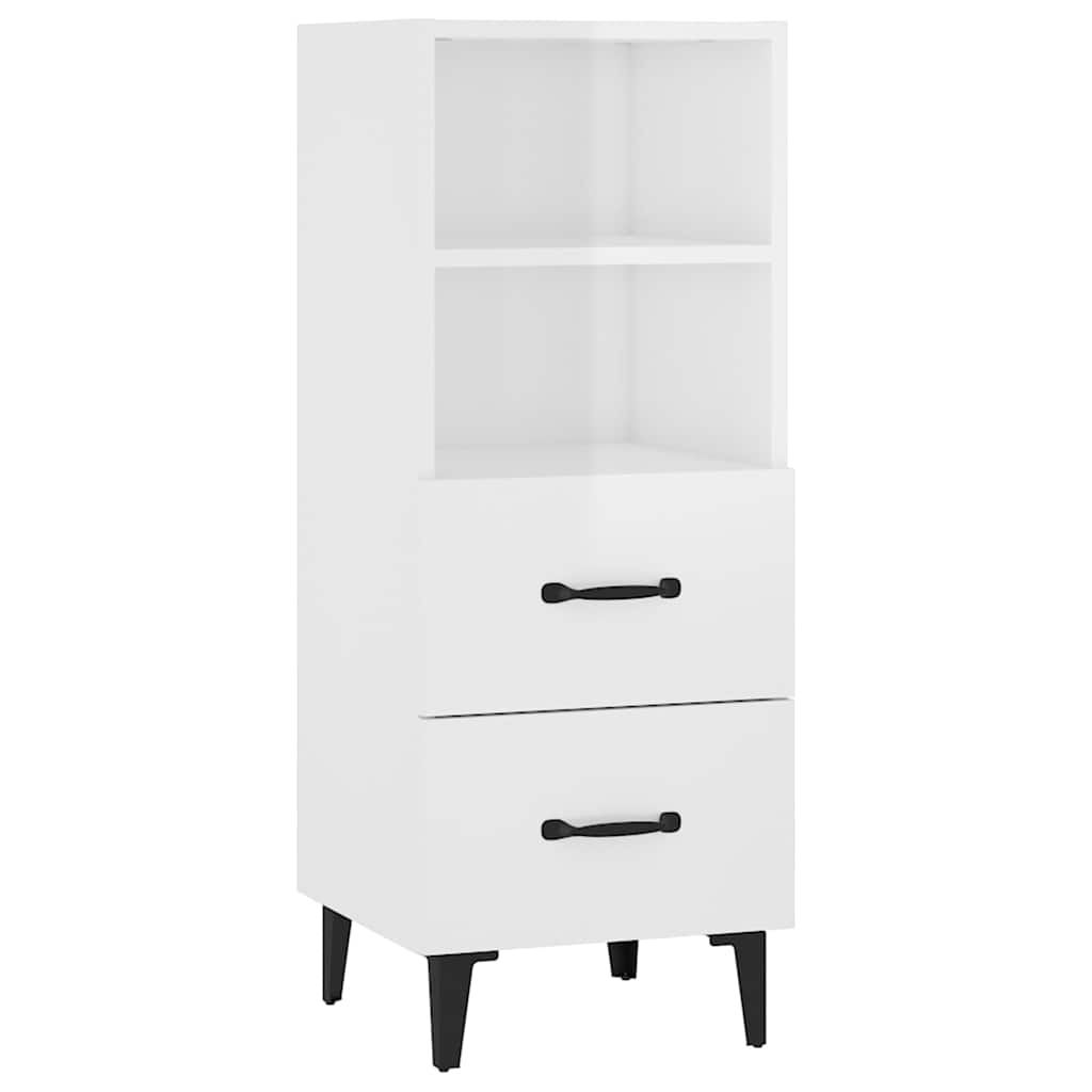 812372 vidaXL Sideboard High Gloss White 34,5x34x90 cm Engineered Wood