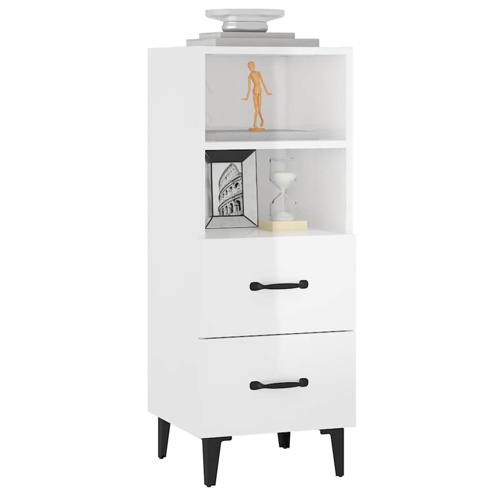 812372 vidaXL Sideboard High Gloss White 34,5x34x90 cm Engineered Wood