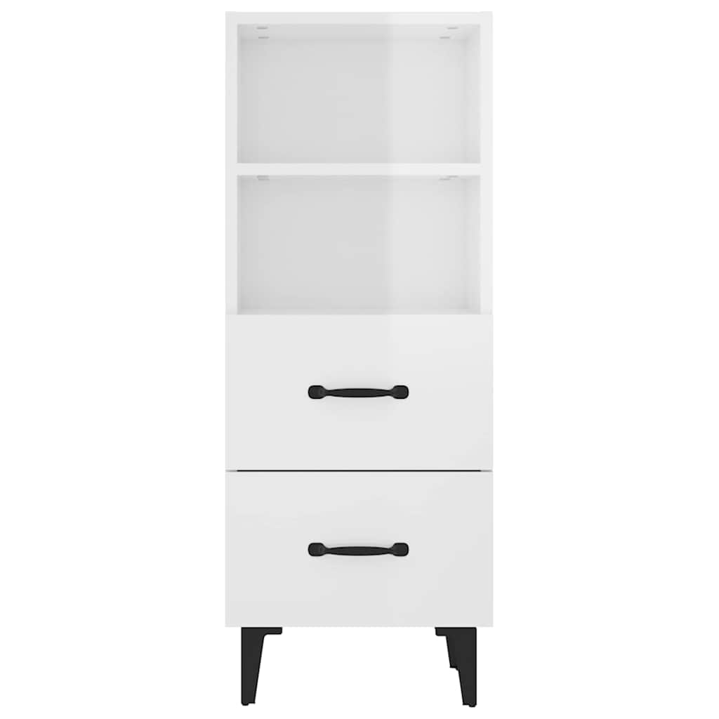 812372 vidaXL Sideboard High Gloss White 34,5x34x90 cm Engineered Wood