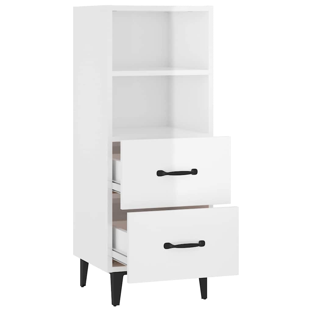 812372 vidaXL Sideboard High Gloss White 34,5x34x90 cm Engineered Wood