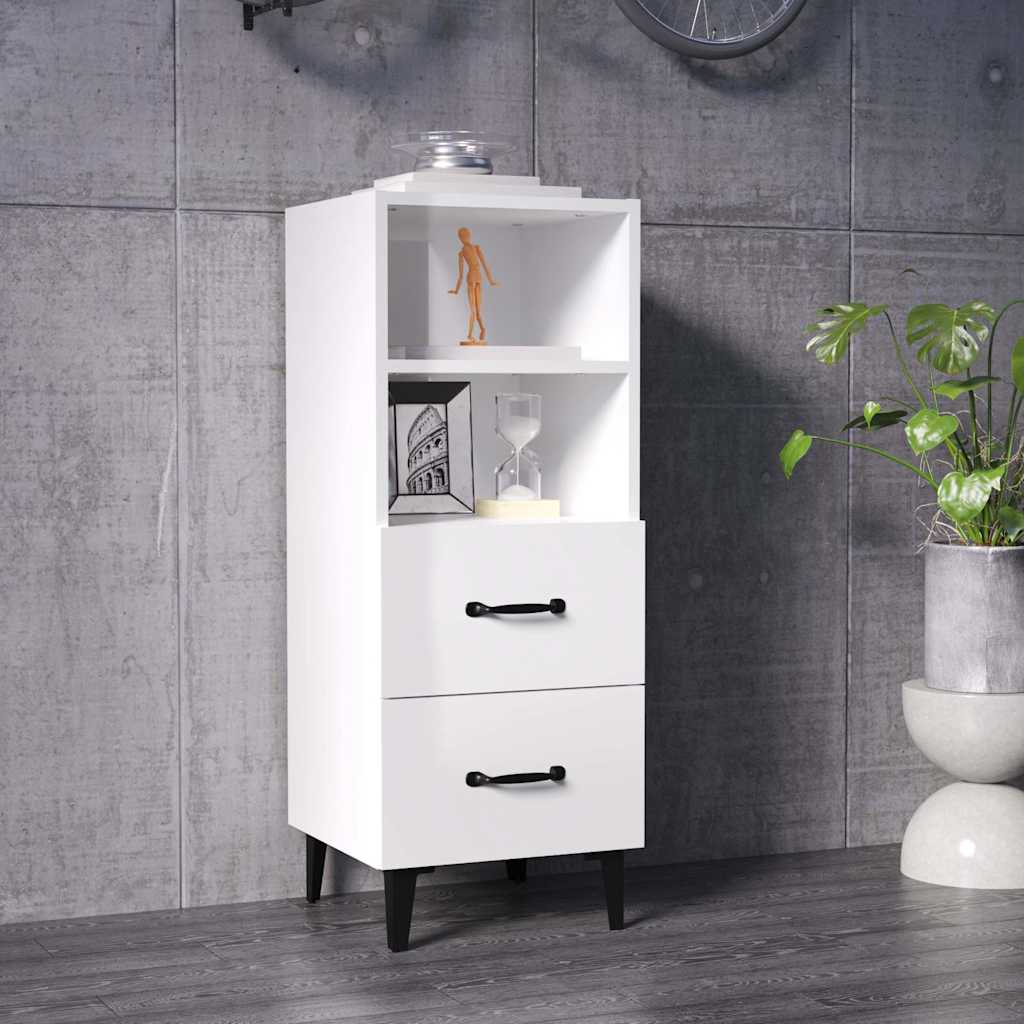 812372 vidaXL Sideboard High Gloss White 34,5x34x90 cm Engineered Wood
