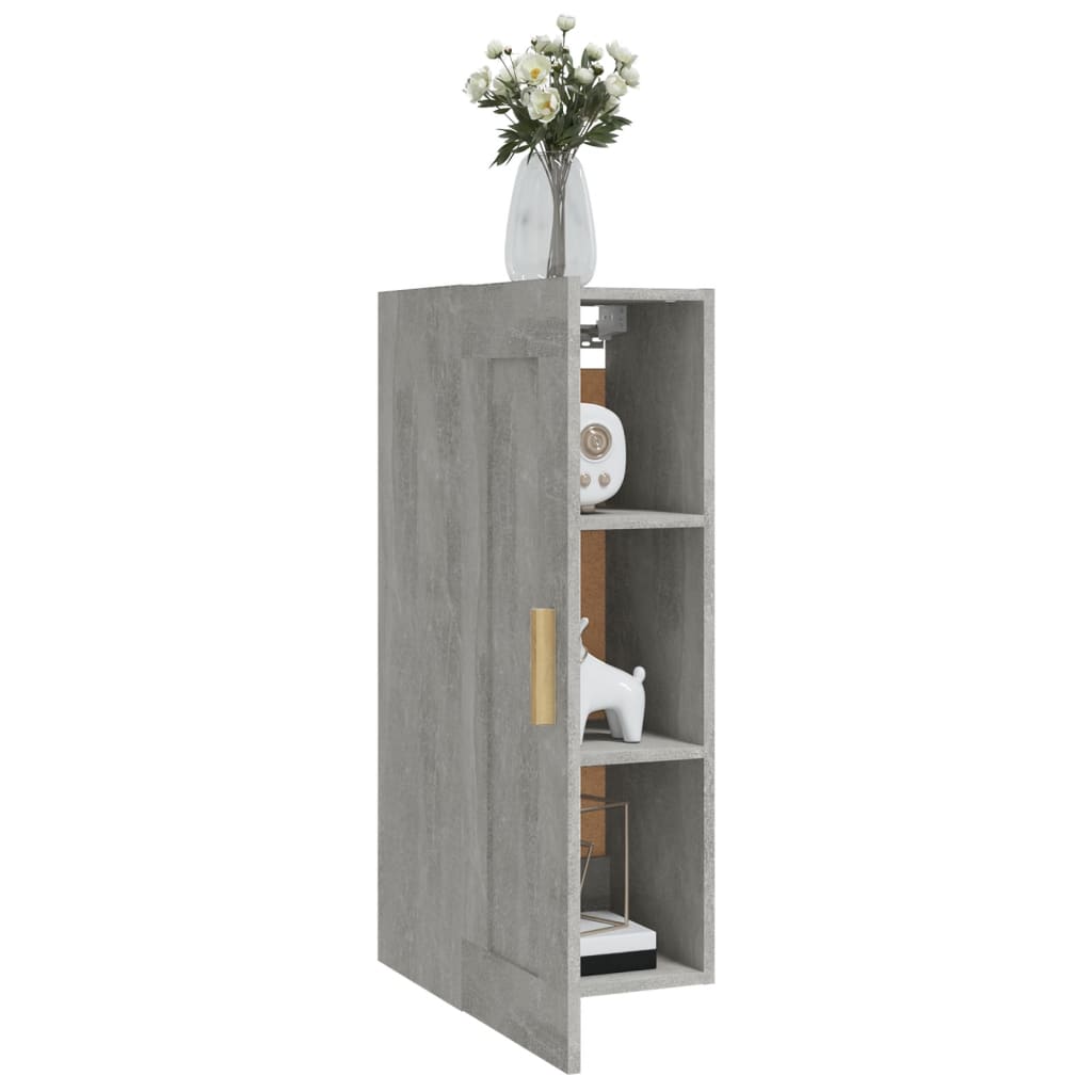 vidaXL Wall Cabinet Concrete Grey 35x34x90 cm Engineered Wood