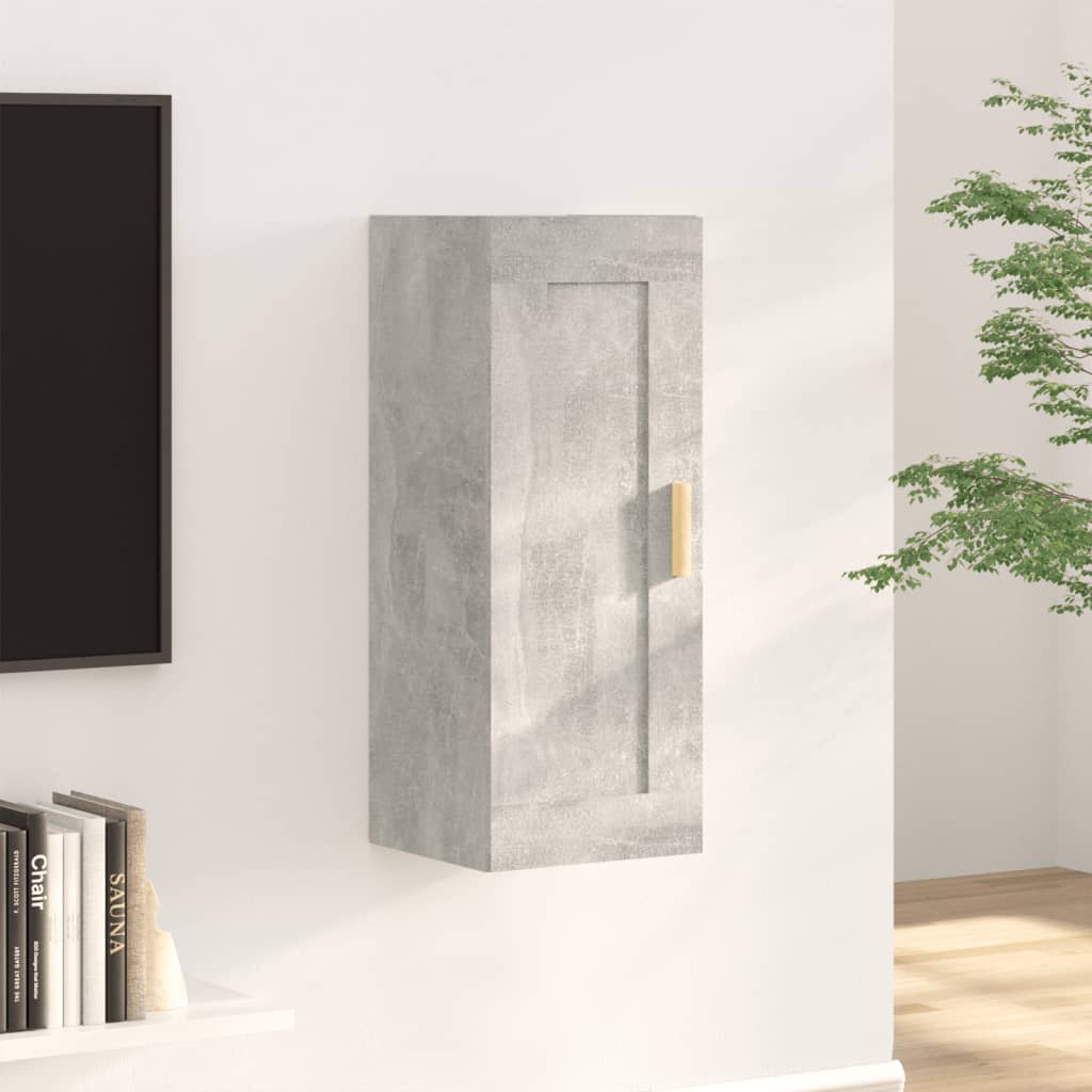 vidaXL Wall Cabinet Concrete Grey 35x34x90 cm Engineered Wood