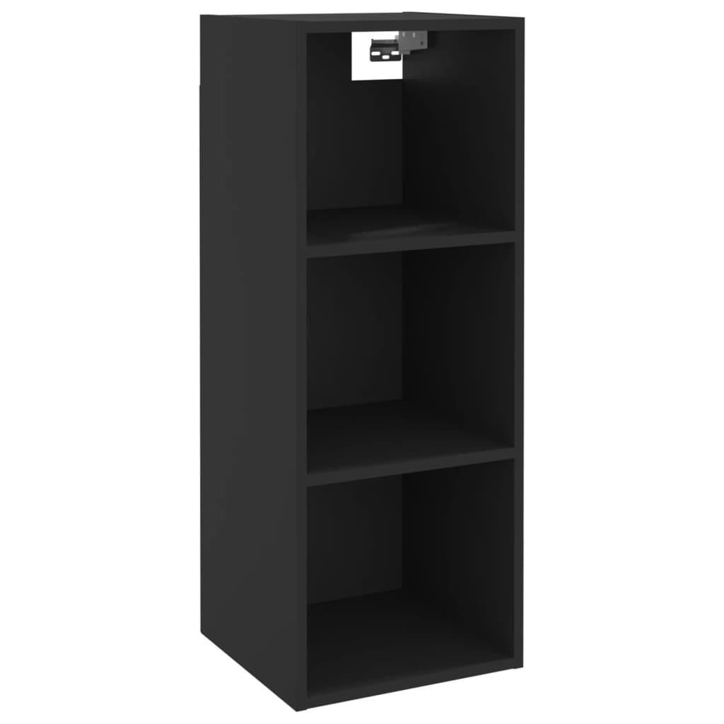 vidaXL Wall Cabinet Black 34.5x32.5x90 cm Engineered Wood