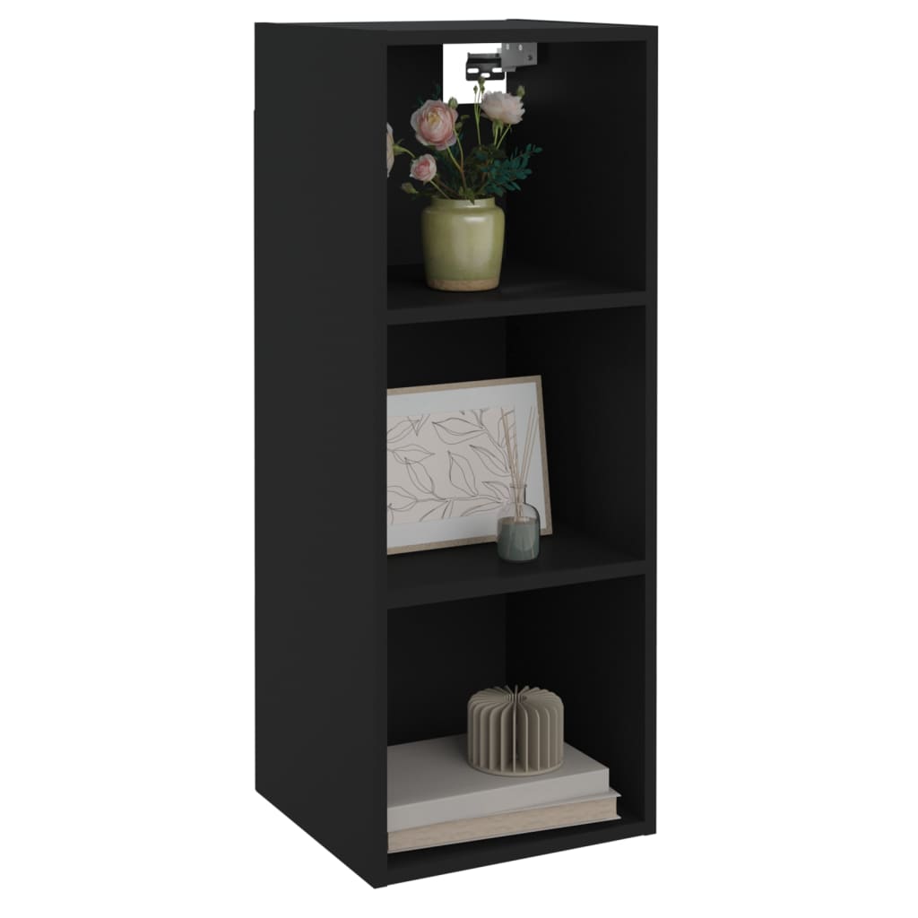 vidaXL Wall Cabinet Black 34.5x32.5x90 cm Engineered Wood