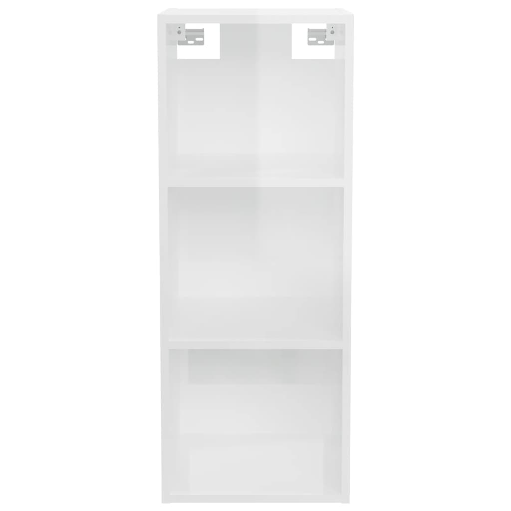 Wall Cabinet High Gloss White 34.5x32.5x90 cm Engineered Wood