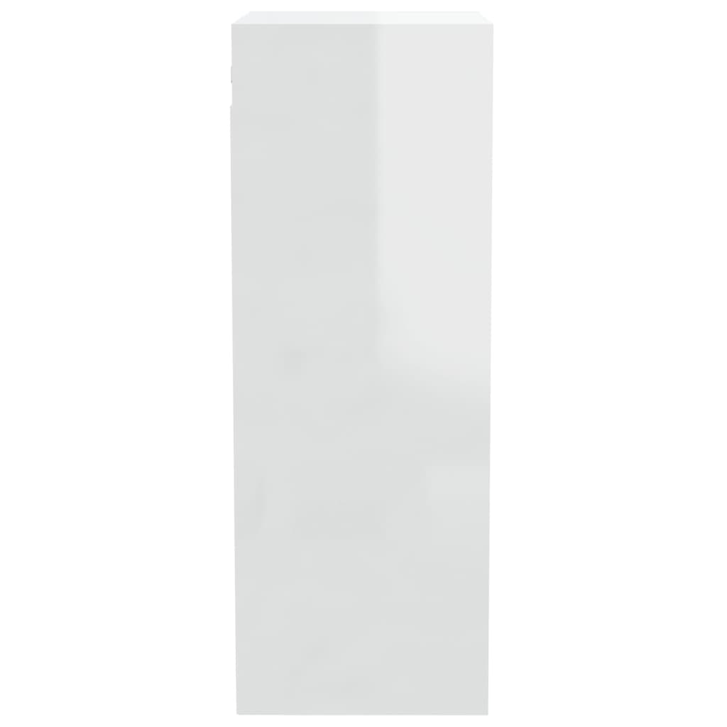 vidaXL Wall Cabinet High Gloss White 34.5x32.5x90 cm Engineered Wood