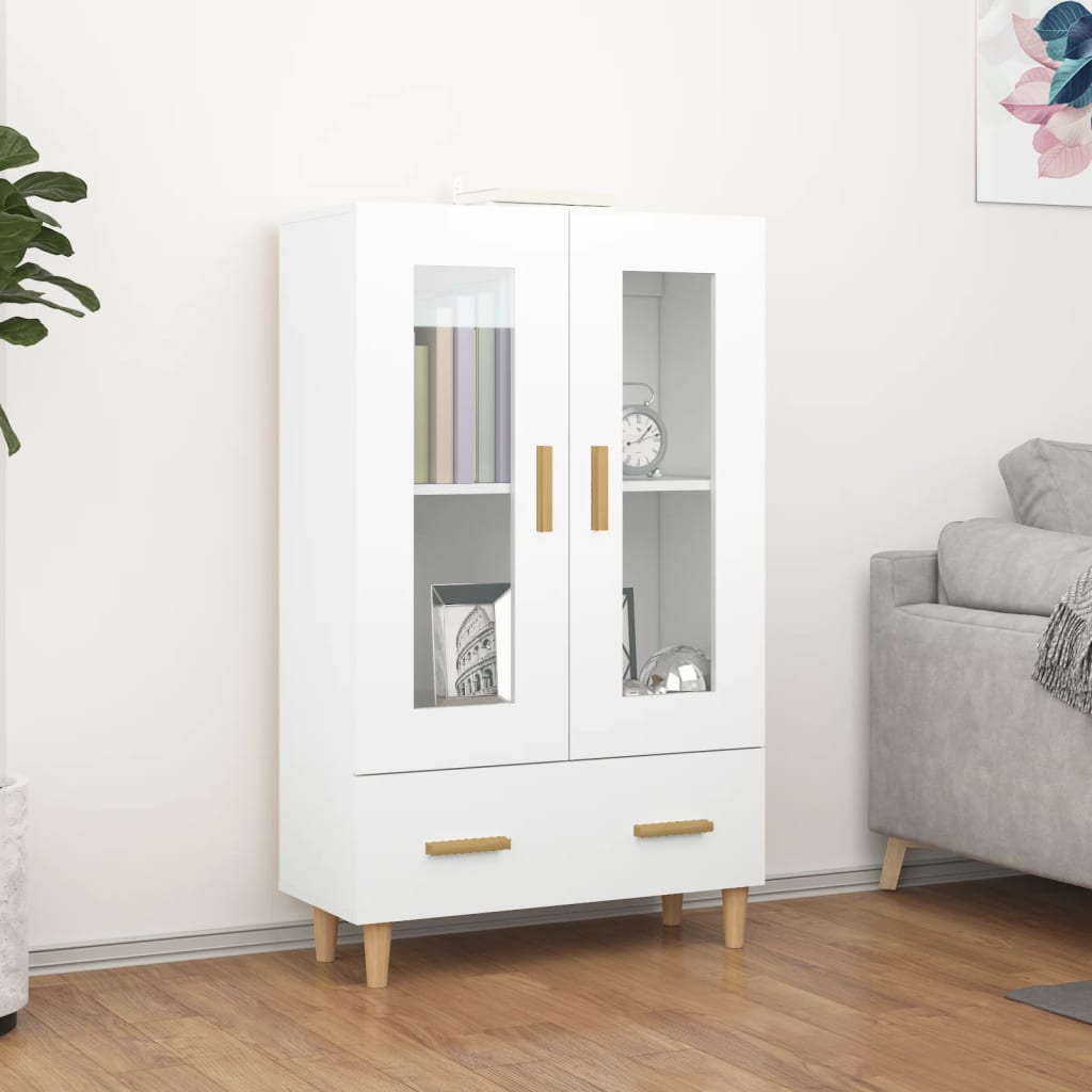 Highboard White 70x31x115 cm Engineered Wood