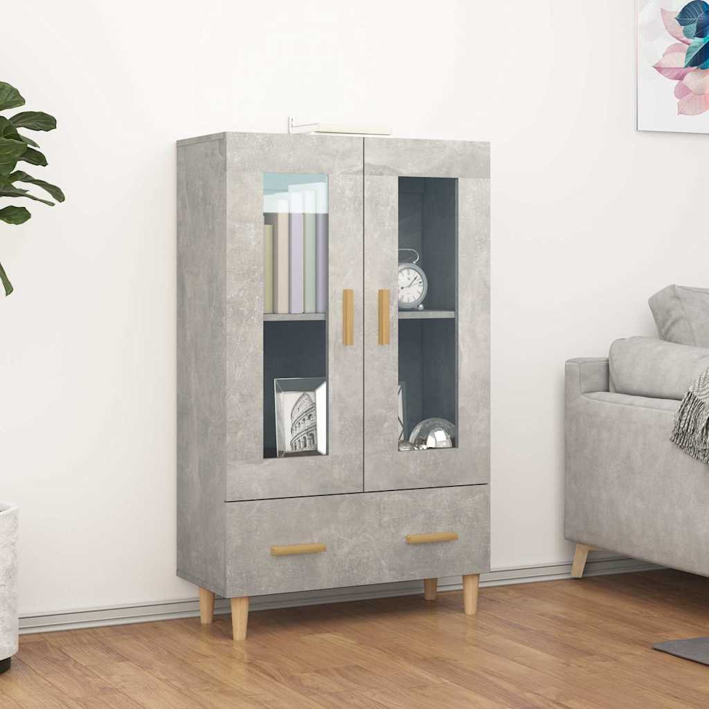 Highboard Concrete Grey 70x31x115 cm Engineered Wood