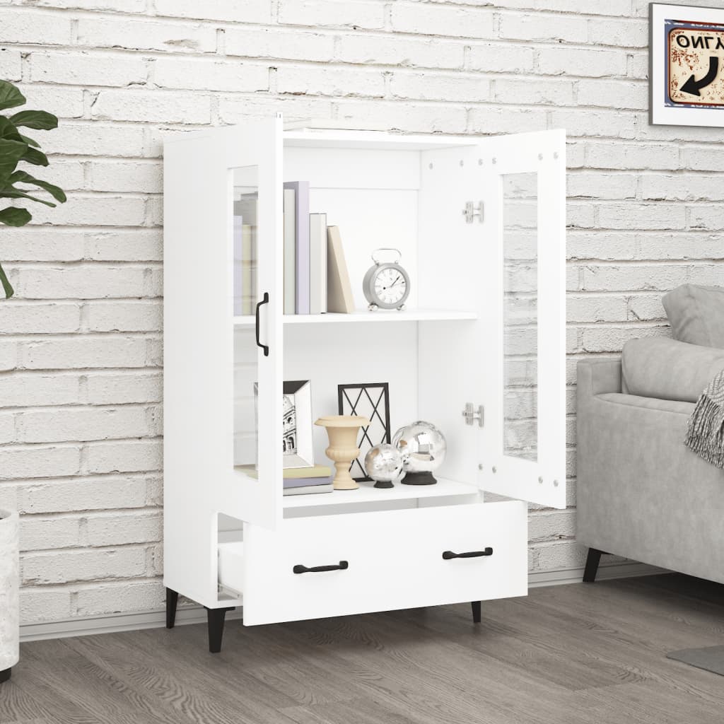 Highboard White 70x31x115 cm Engineered Wood