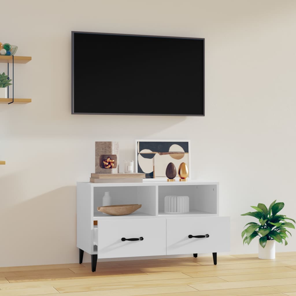 vidaXL TV Cabinet White 80x36x50 cm Engineered Wood