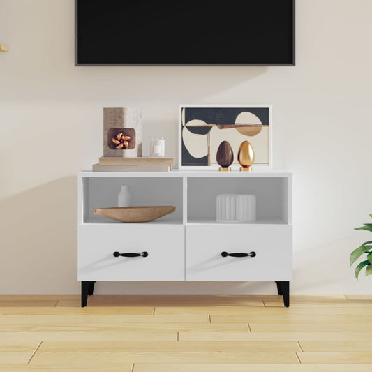 vidaXL TV Cabinet White 80x36x50 cm Engineered Wood