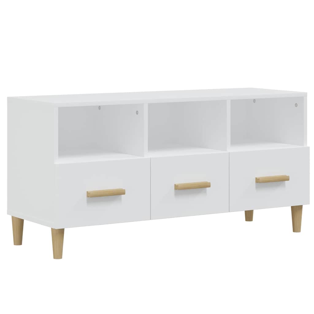 812600 vidaXL TV Cabinet White 102x36x50 cm Engineered Wood