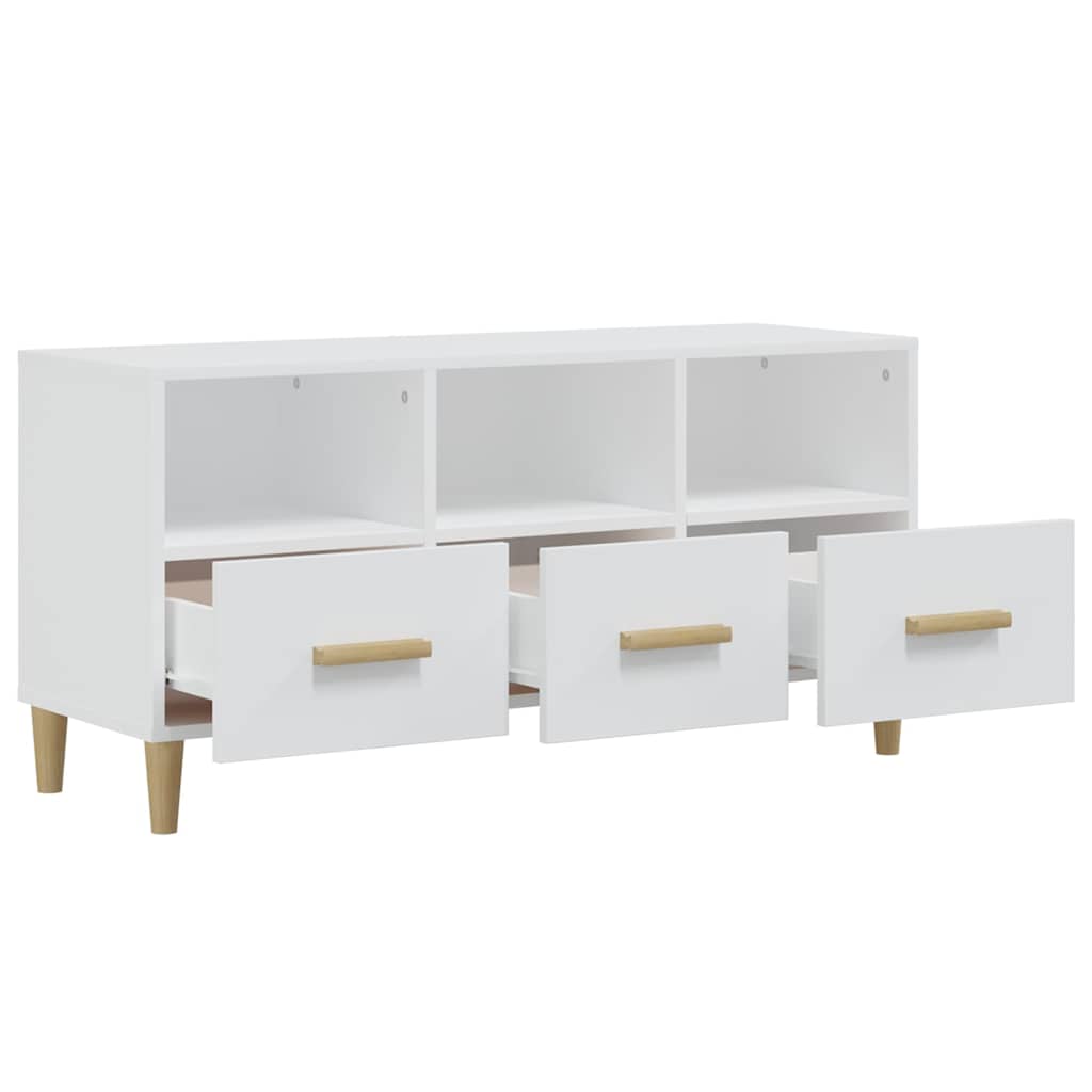812600 vidaXL TV Cabinet White 102x36x50 cm Engineered Wood