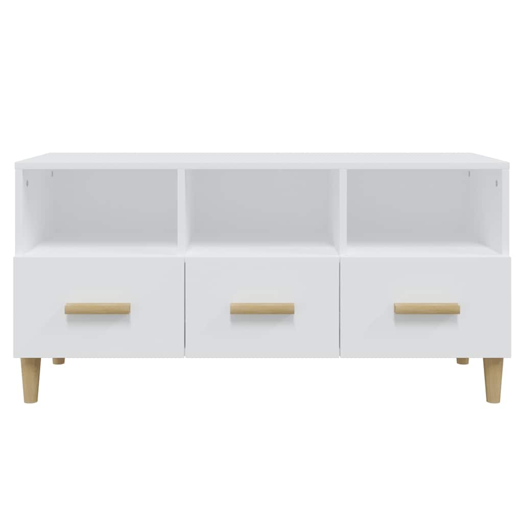 812600 vidaXL TV Cabinet White 102x36x50 cm Engineered Wood