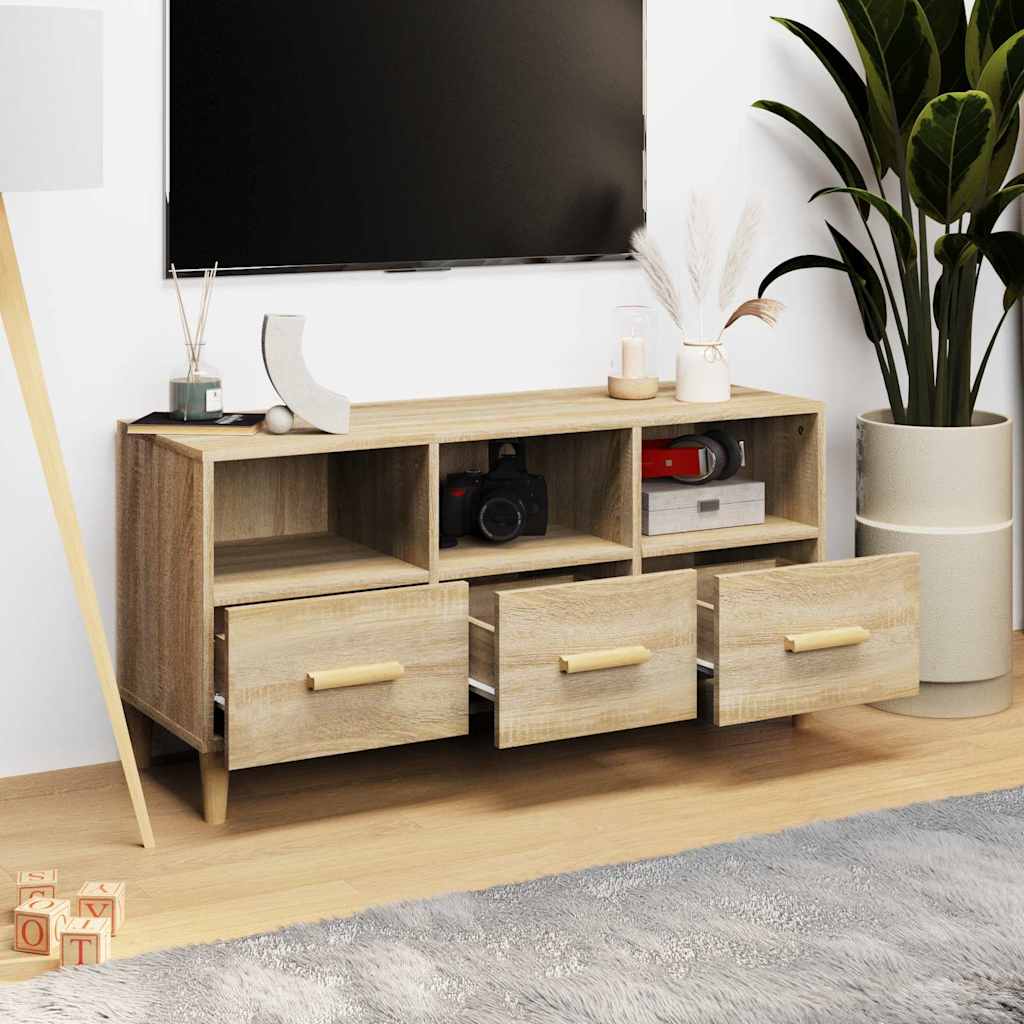 812603 vidaXL TV Cabinet Sonoma Oak 102x36x50 cm Engineered Wood