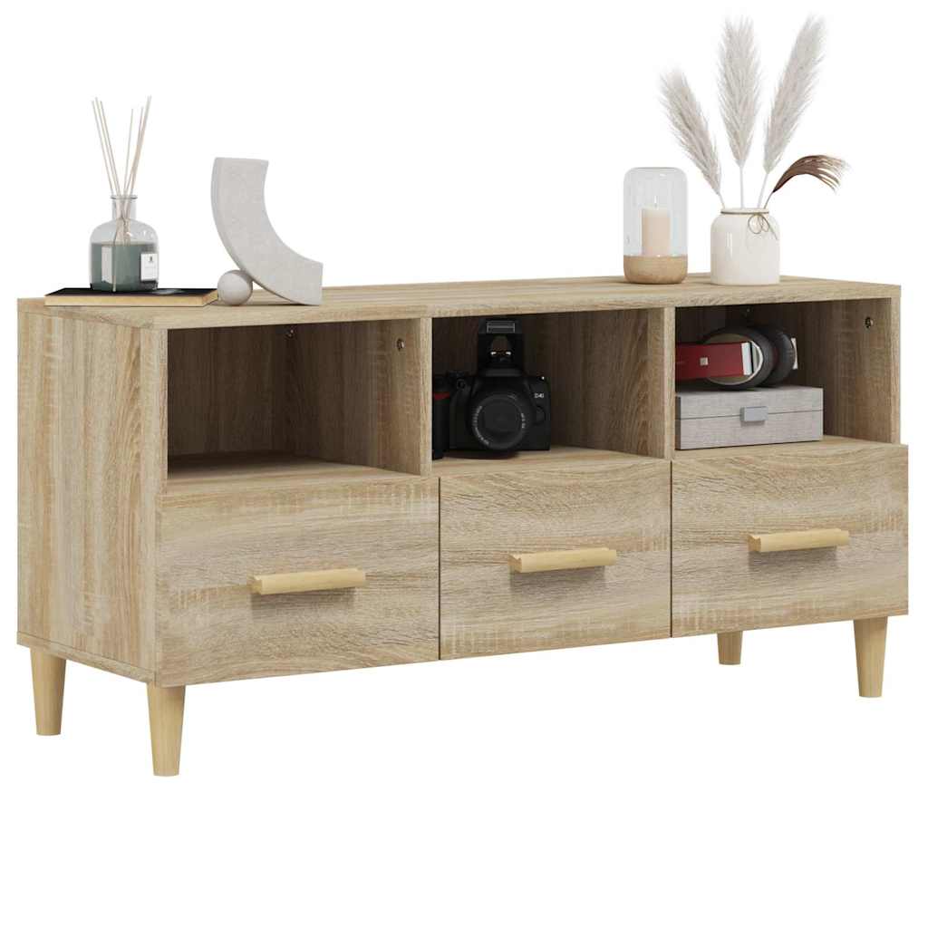 812603 vidaXL TV Cabinet Sonoma Oak 102x36x50 cm Engineered Wood