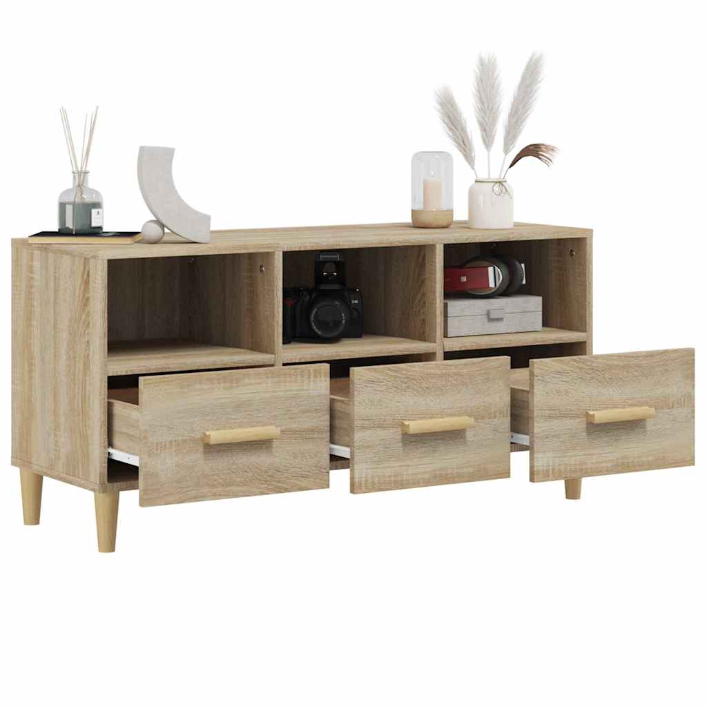 812603 vidaXL TV Cabinet Sonoma Oak 102x36x50 cm Engineered Wood