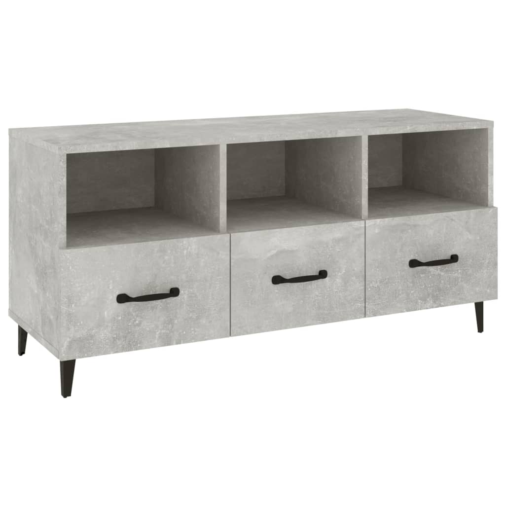 vidaXL TV Cabinet Concrete Grey 102x35x50 cm Engineered Wood