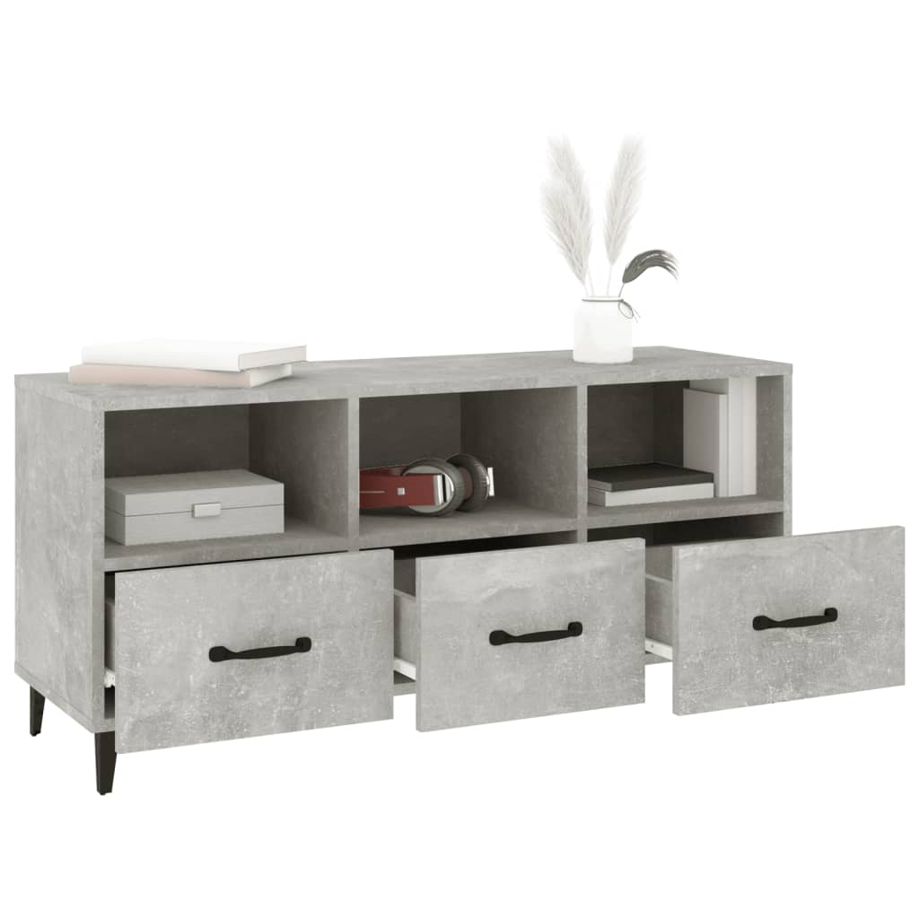 vidaXL TV Cabinet Concrete Grey 102x35x50 cm Engineered Wood