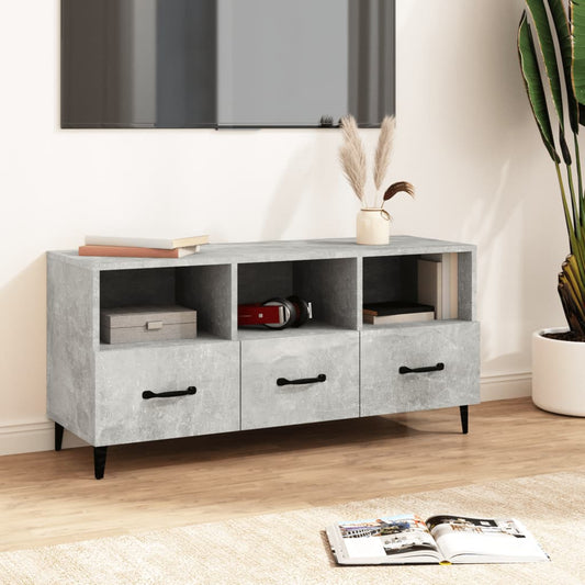 vidaXL TV Cabinet Concrete Grey 102x35x50 cm Engineered Wood