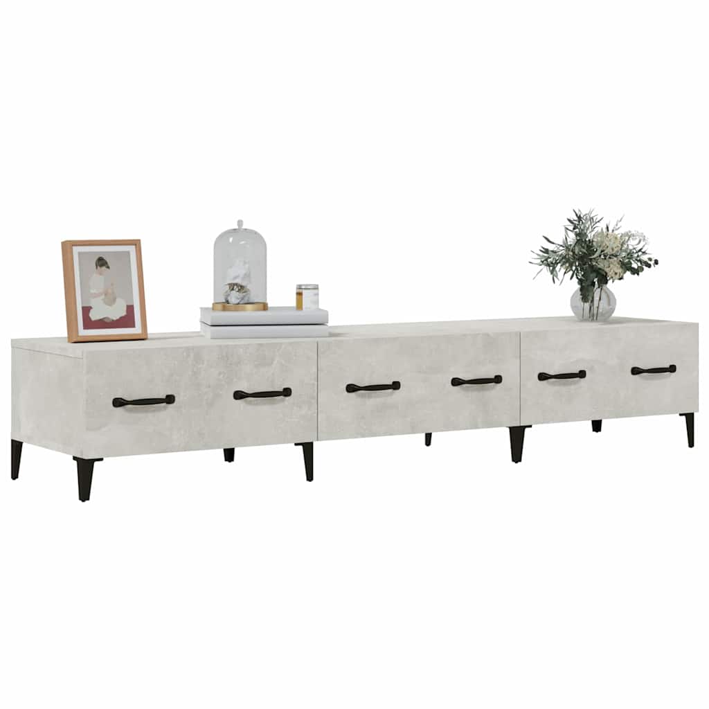 812649 vidaXL TV Cabinet Concrete Grey 150x34,5x30 cm Engineered Wood