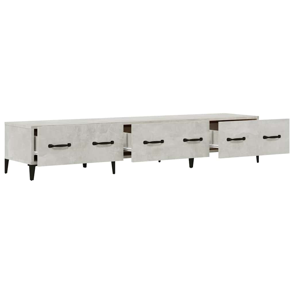 812649 vidaXL TV Cabinet Concrete Grey 150x34,5x30 cm Engineered Wood