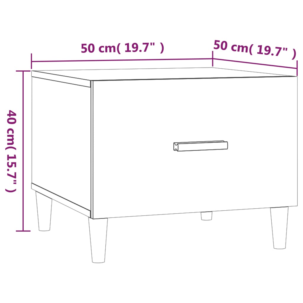 Salontafels 2 stuks Wit 50x50x40 cm Engineered Wood