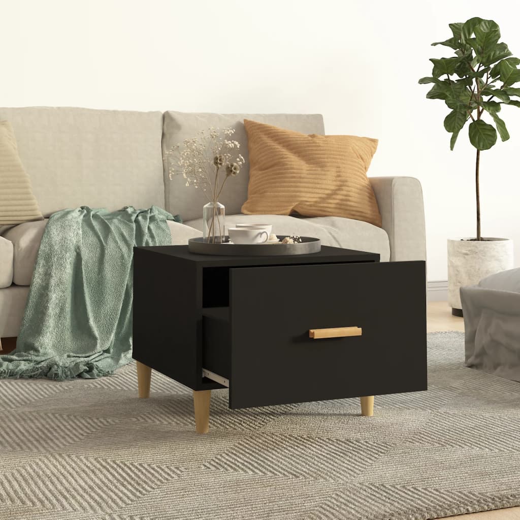Coffee Table Black 50x50x40 cm Engineered Wood