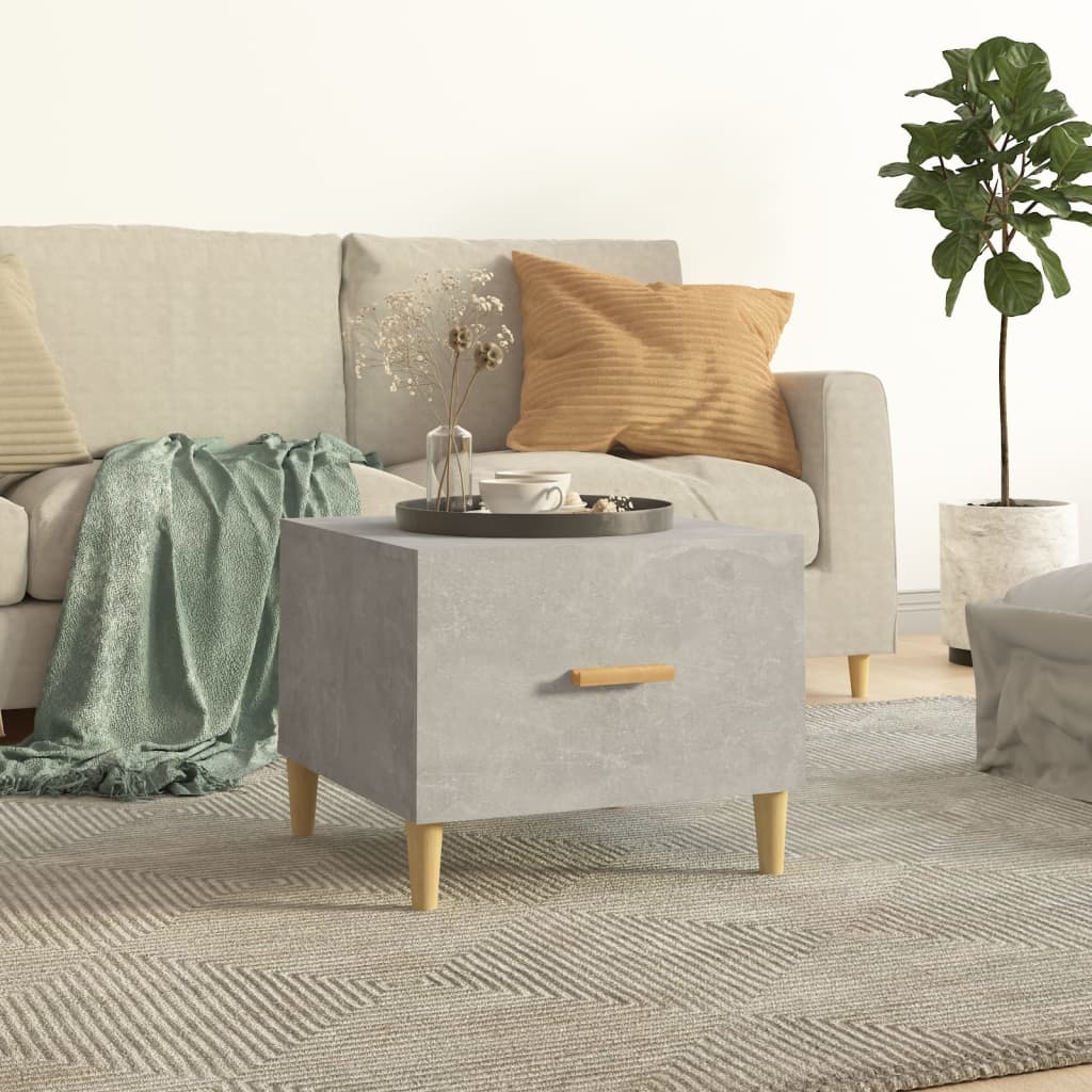 812716 vidaXL Coffee Table Concrete Grey 50x50x40 cm Engineered Wood