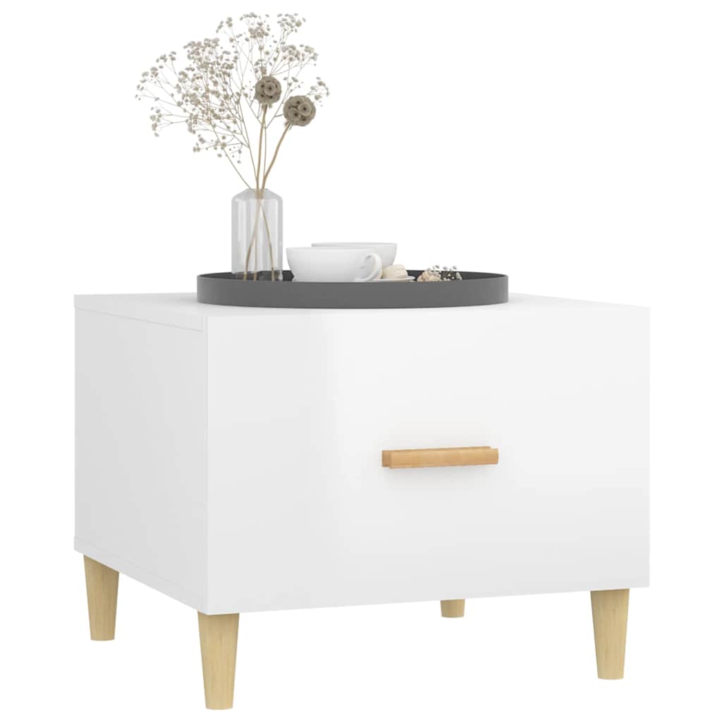 812720 vidaXL Coffee Table High Gloss White 50x50x40 cm Engineered Wood