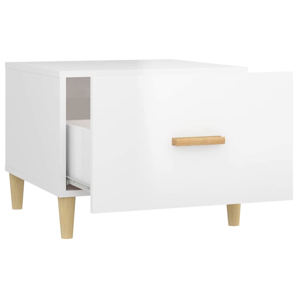 812720 vidaXL Coffee Table High Gloss White 50x50x40 cm Engineered Wood