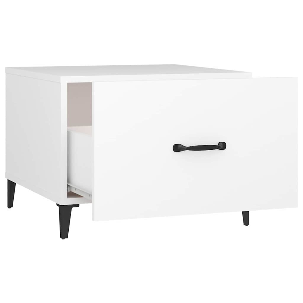Coffee Table with Metal Legs White 50x50x40 cm