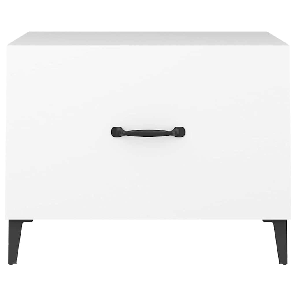 Coffee Table with Metal Legs 2 pcs White 50x50x40 cm