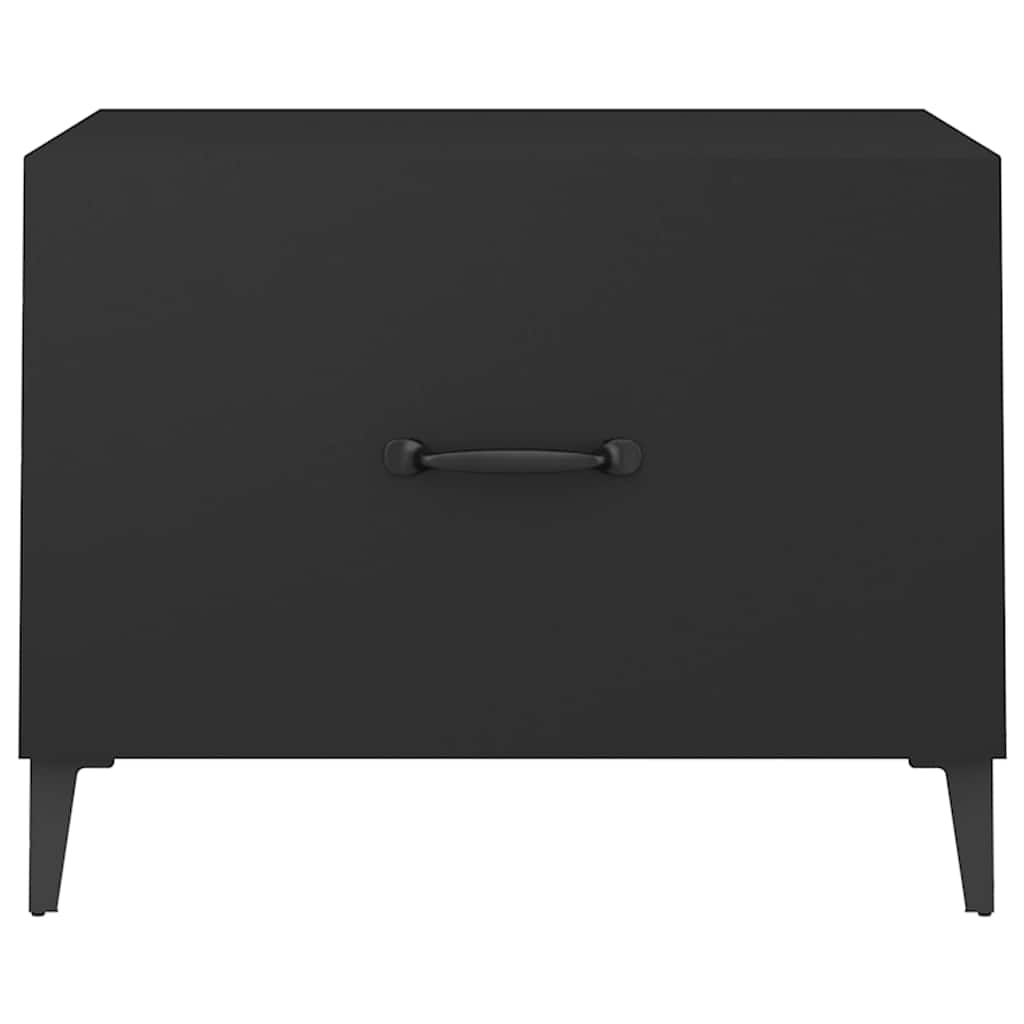 Coffee Table with Metal Legs 2 pcs Black 50x50x40 cm