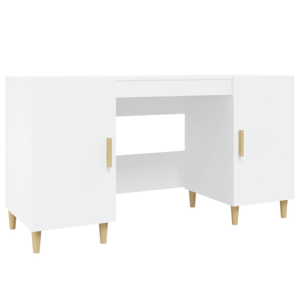 vidaXL Desk White 140x50x75 cm Engineered Wood