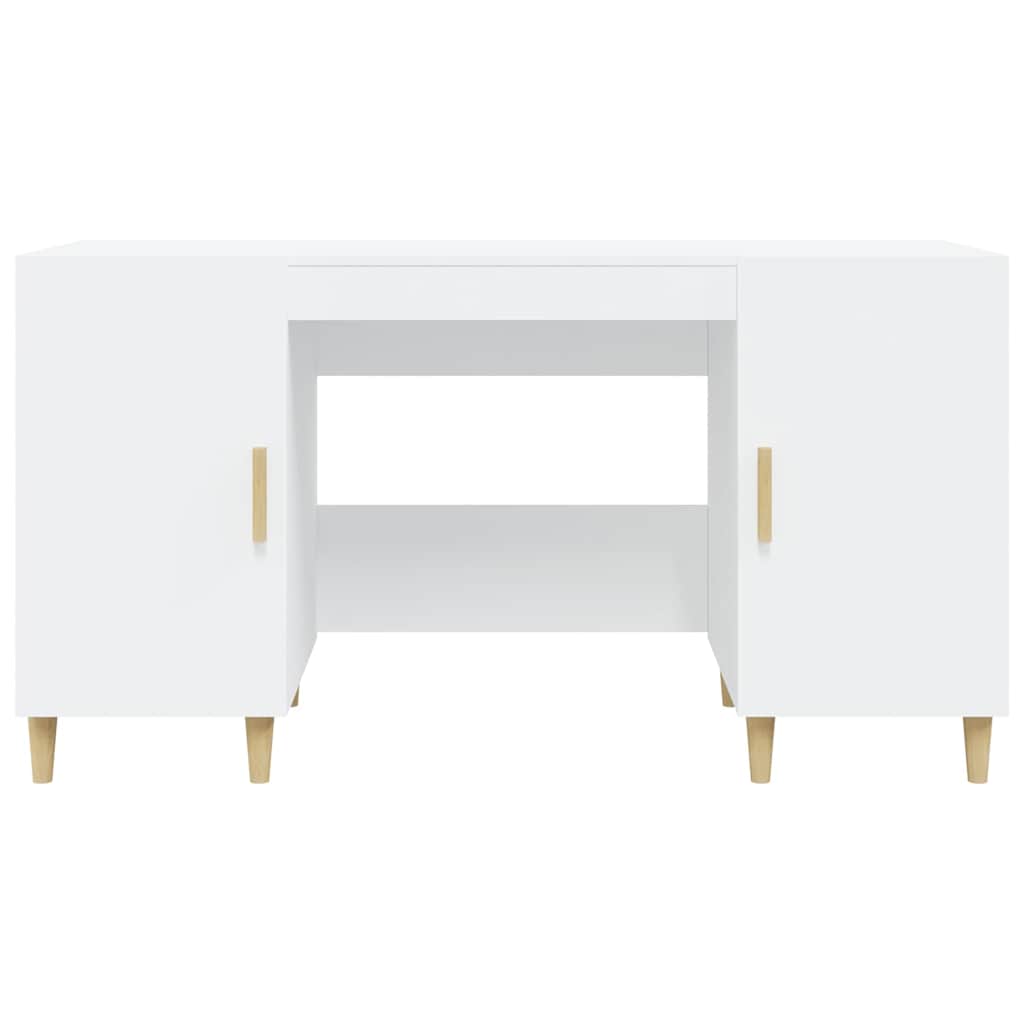 Desk White 140x50x75 cm Engineered Wood