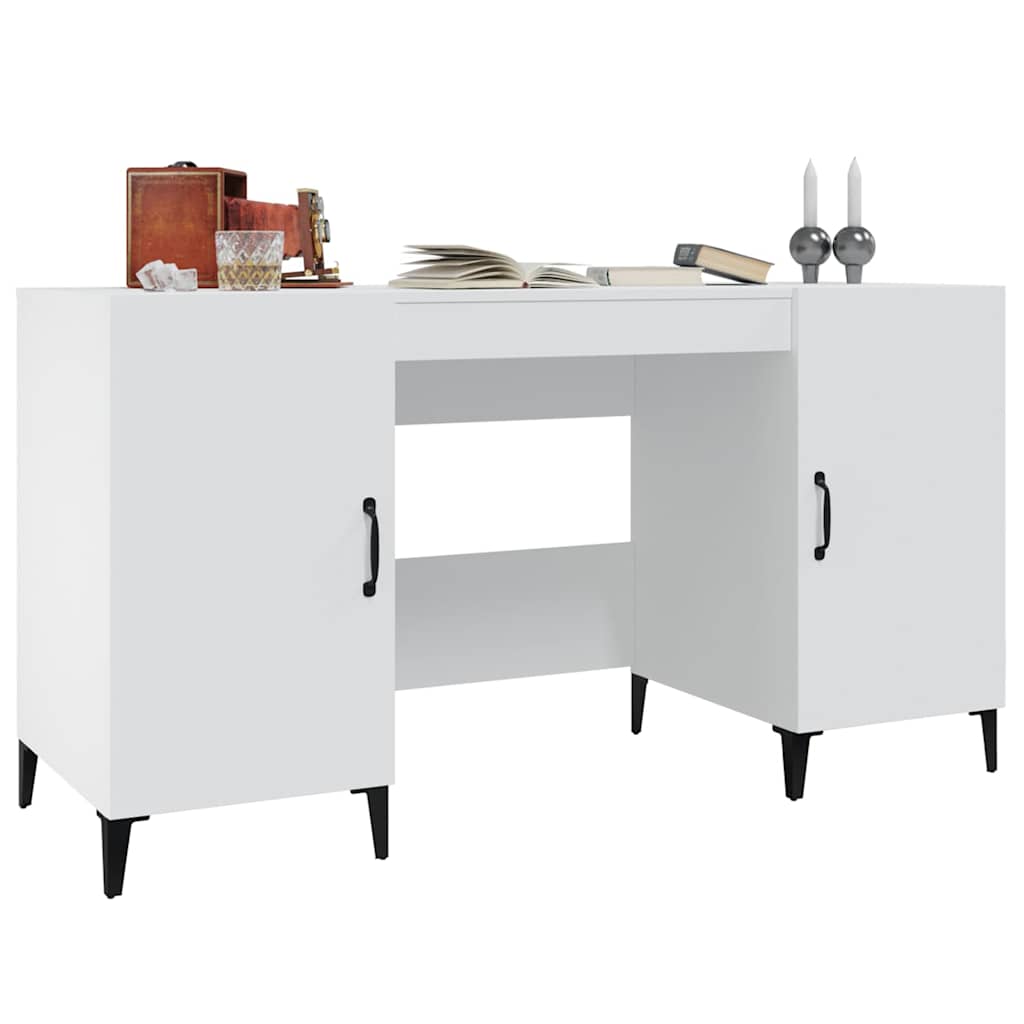 812771 vidaXL Desk White 140x50x75 cm Engineered Wood