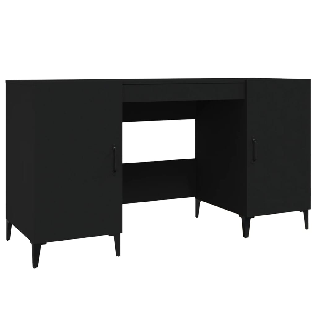 vidaXL Desk Black 140x50x75 cm Engineered Wood