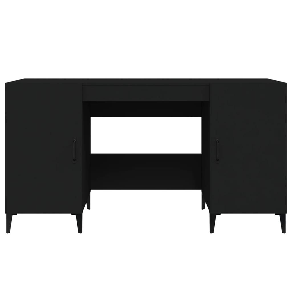 vidaXL Desk Black 140x50x75 cm Engineered Wood