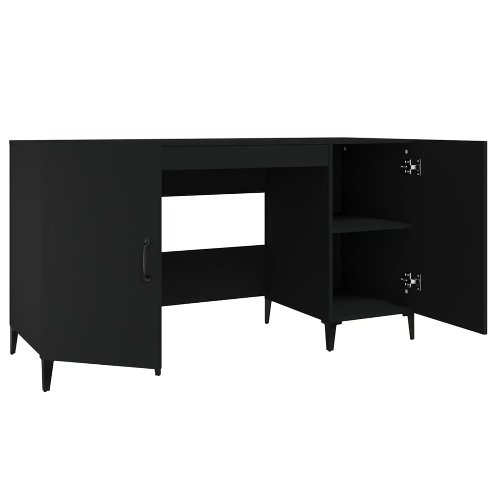 vidaXL Desk Black 140x50x75 cm Engineered Wood