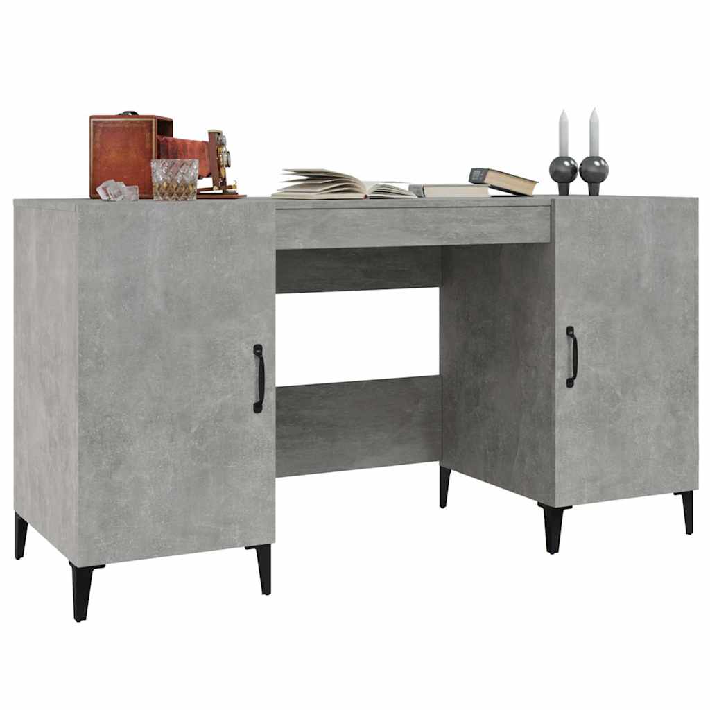 812775 vidaXL Desk Concrete Grey 140x50x75 cm Engineered Wood